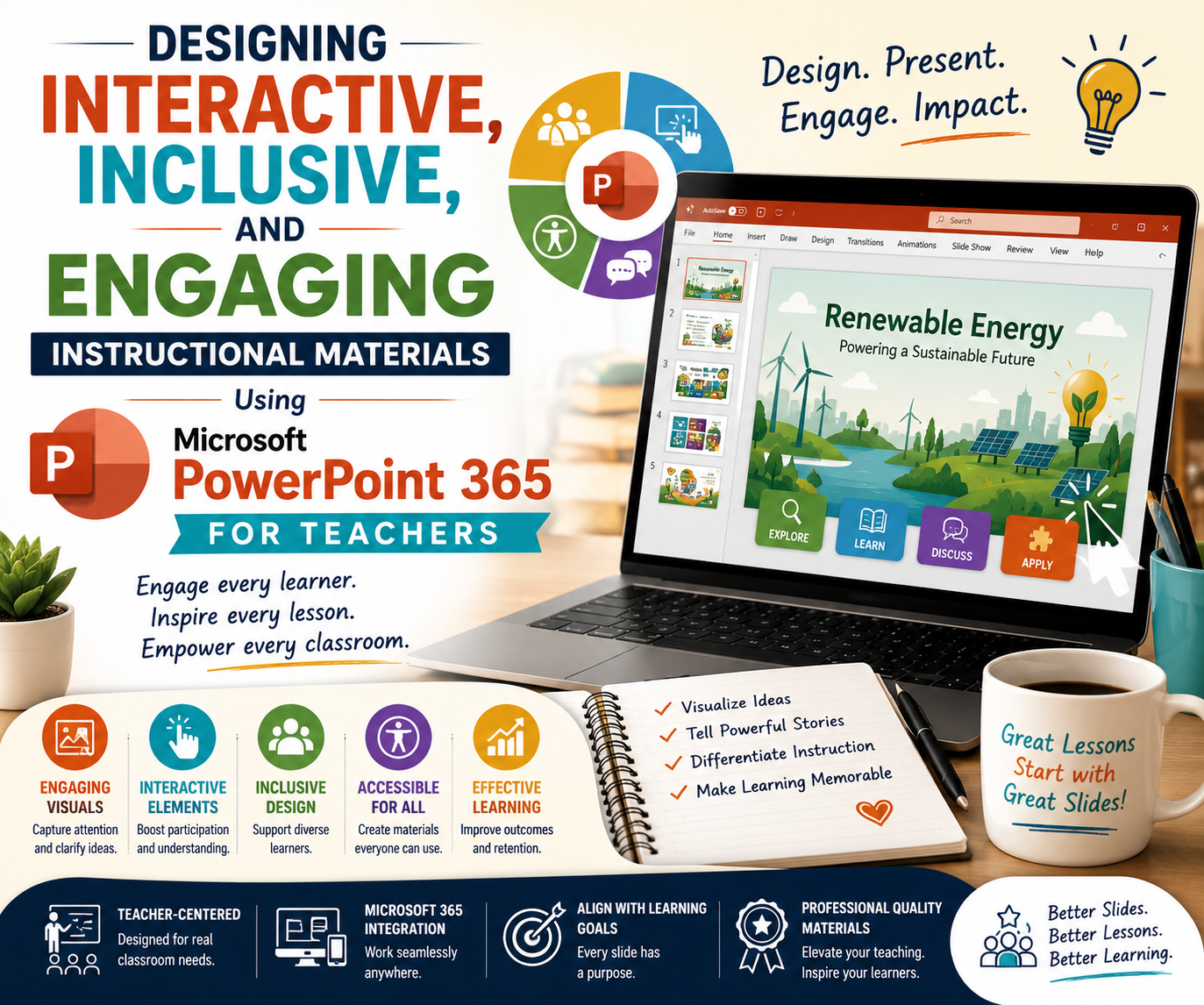 Designing Interactive, Inclusive, and Engaging Instructional Materials Using Microsoft PowerPoint 365 for Teachers